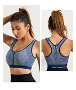 New Sports Bra Women Space Dyed Front Zipper Running Shockproof Vest Gym Jogging Crop Top Female Tops Sport Bras Sutian Feminino