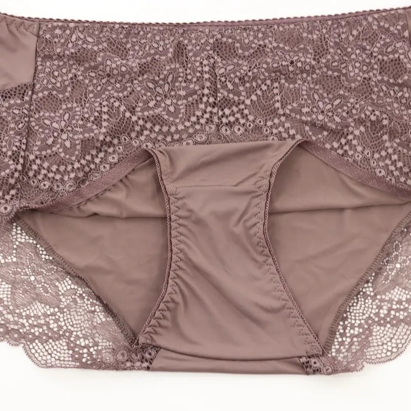 Beauwear Plus Size Women's Underpants Female Panties Comfort Intimates Lace Underwear Briefs Ice Silk Hollow Out Sexy Lingeries