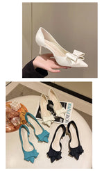 2026 New Thin Heels Pumps Women Blue Elegant Slip-On Party Shoes Woman Summer Pointed Toe Solid Color High Heels Shoes