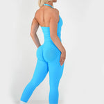 Women's Halter Top And Sports Leggings Gym Workout Set Two-Piece Pilates Clothes Yoga Outfits Impact Fitness Pants Set