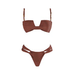 Bandeau 3 Pieces Bikini 2025 Sexy Women Swimsuit Swimwear Female Dress Cover Up Bikini Set Beachwear Bathing Suit Swimming Suit