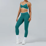 2PCS Yoga Suit Seamless Sports Set Gym Outfits Women Tracksuit Running Workout Clothes Sports Bra Athletic Wear Yoga Clothing