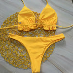 Summer Brazilian Bikini Set for Women Sexy 2 Pieces Set Push-up Swimwear Bandage Top Thong Bathing Suit Swimsuit Beachwear