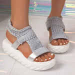 2026Women Platform Sandals Summer Gladiator Sandals Shoes Thick Heels Ladies White Sandalias Casual