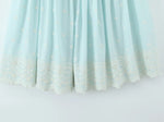 Sleeveless Top Skirt Two Pieces Matching Set for Women Light Blue Vintage Skirt Set French Style Embroidery Cotton Dress Set