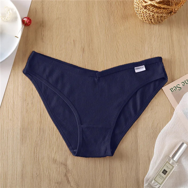 5Pcs Women Cotton Panties V-Belt Ladies Soft Female Sexy M-4XL Low-Rise Panties Bikini Underwear Comfortable Lingerie 2024