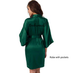 New Bathrobe Bride Satin-Silk Robe Women Bridal Party Sister Team Mother Shower Gift Bridesmaid Wedding Short Robes YE7883