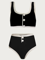 Splicing Ribbed Sport Bikinis 2025 High Waist Bikini Women Swimsuit Female Swimwear Two Pieces Bikini Set Bathing Suit Swim Lady