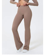 Hearuisavy Summer Woman Workout Flared Pants Leggings Pilates Fitness Trousers High Waist Butt Lifting Yoga Bell-Bottom Pants