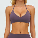Hanging Neck Yoga Bra Women Sports Bra Breathable Shock Proof Gym Workout Fitness Push up Top Running Active Sportswear Vest Bra