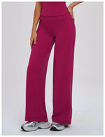 Wide-leg Pants Women Bell-bottoms High Waist Yoga Pants Workout Gym Leggings Naked Feel Pilates Running Cycling Sports Trousers