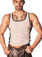 Sports Vest Men's Tight-Fitting Shirt Fitness Sexy Muscle Men's Leather Top Erotic Underwear Casaul Elegant Fashion Vest XOG8