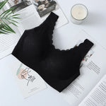 Thailand Latex Wireless Lace Bra – Push-Up, Seamless, Removable Pads, Beautiful Back Design for Daily Wear & Sleep