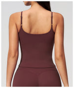 Juren Gym Tank Top With Built In Bra Women's Yoga Clothing Summer Running Square Neck Fitness Vest Beautiful Back Sports Workout