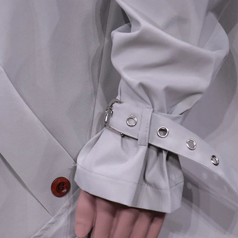 Phantasy Long Trench Coat Women Loose Button Fashion Casual Suit Elegant Female Pockets Streetwear Commuter Lady Coat Autumn
