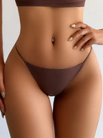 5PCS Seamless Thong Women Invisible Thin Strap Low Waist High Stretch Flexibility Panties Sexy Underwear Ladies Briefs T-back