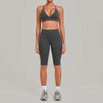Women's Seamless Yoga Set Sports Fitness Gym Slim Fit Beautiful-Back Bra Hip Lift High-Waist Pants Suits Training Workout Sets