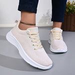 White Breathable Mesh Sport Sneakers Women Comfort Soft Bottom Non Slip Running Shoes Woman Plus Size 43 Lace Up Tennis Shoes