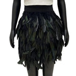 Festival Faux Feather Skirt Punk Gothic Style Hand-Stitched Design Stage Performance Punk Gothic Mini Short Skirt