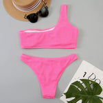 White Micro Bikini 2024 Brazilian Biquini One Shoulder Thong Swimsuit Women High Cut Bathing Suit Swimwear Female Summer Beach
