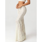 2026 spring and summer slim fit hip-hugging low-waist lace bell-bottom casual pants