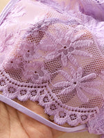 Girls limited edition purple floral embroidery nightgown .Lightweight sheer lace halter dress for ladies,sexy home wear