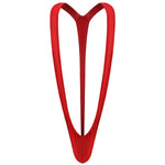 DEKA Mens Glossy Mankini One-Piece Swimsuit Bulge Pouch Thongs V-Shaped Suspender Bodysuit Hollow Out Swimwear Underwear Clubwea
