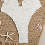 Sexy Halter Backless White Swimsuit Woman One Piece Bead String Swimwears 2026 Hollow Out Monokini High Cut Swimming Suit Bather