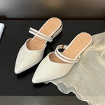Sandals for Woman Chunky Pointed Toe Footwear Summer 2026 Thick Heel Block HighPumps Women's Shoes Slippers