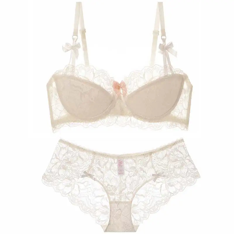 Aesthetic French Lace Minimizer Bra - Thin Strap Bralette Reduces Full Bust, Elegant Lift & Seamless Design MOYISU Sexy Panty BB