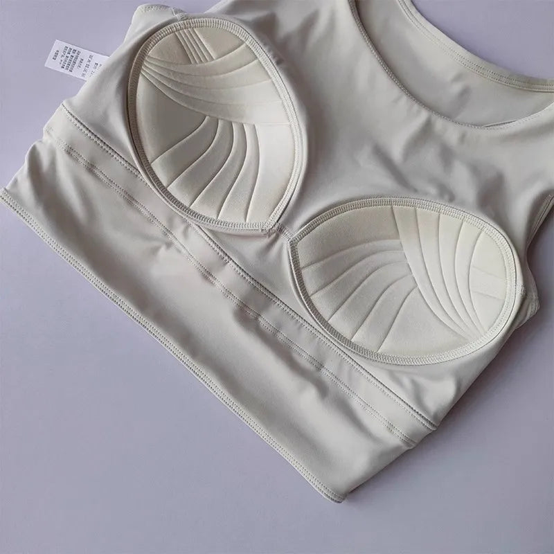 Women's Professional Shock-Absorbing Yoga Sports Vest One-Piece Gathering Sports Bra Running Collection with Breast Support