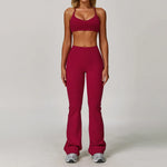 2/3PCS Yoga Suit Women Tracksuits Gym Clothes Workout Flared Pants Zipper Long SleeveAthletic Wear Female Sports Yoga Clothing