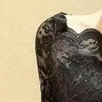 Women Summer Cropped Tops See-through Embroidery Lace Top One-word Collar Half Sleeve Blouse Pullover Tops