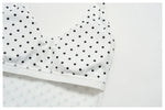 New Summer Women White Polka Dot Print Yoga Sets Hanging Neck Slim Sport Vest High Waist Mid Pants Gym Two-piece Workout Clothes