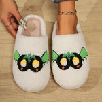 Women Cartoon Plush Slippers Winter 2024 Halloween Style Non Slip Warm Winter Home Slippers Ladies Casual Soft Sole Cotton Shoes