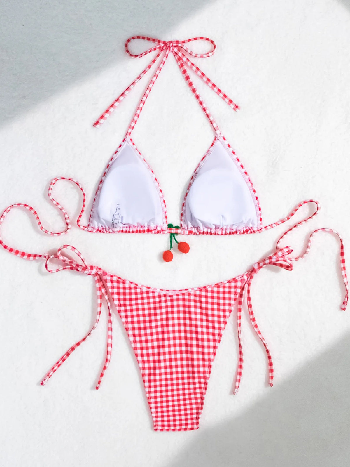 Sexy Micro Bikini 2024 Woman Swimsuit Red Gingham Swimwear Women String Thong Bikinis Set Female Bathing Suit Beach Wear Biquini