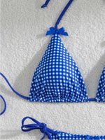Sexy Micro Bikini 2024 Gingham Print Swimsuit Female Swimwear Women Strings Thong Bikinis Set Bather Beachwear Bathing Suit Pool