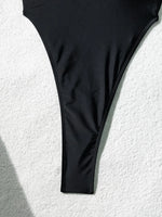 Solid Black One Piece Swimsuit Sexy Backless Cross Bandage Thong Bikini 2026 Beach Vacation Pool Bathing Suit Swimwear Monokini