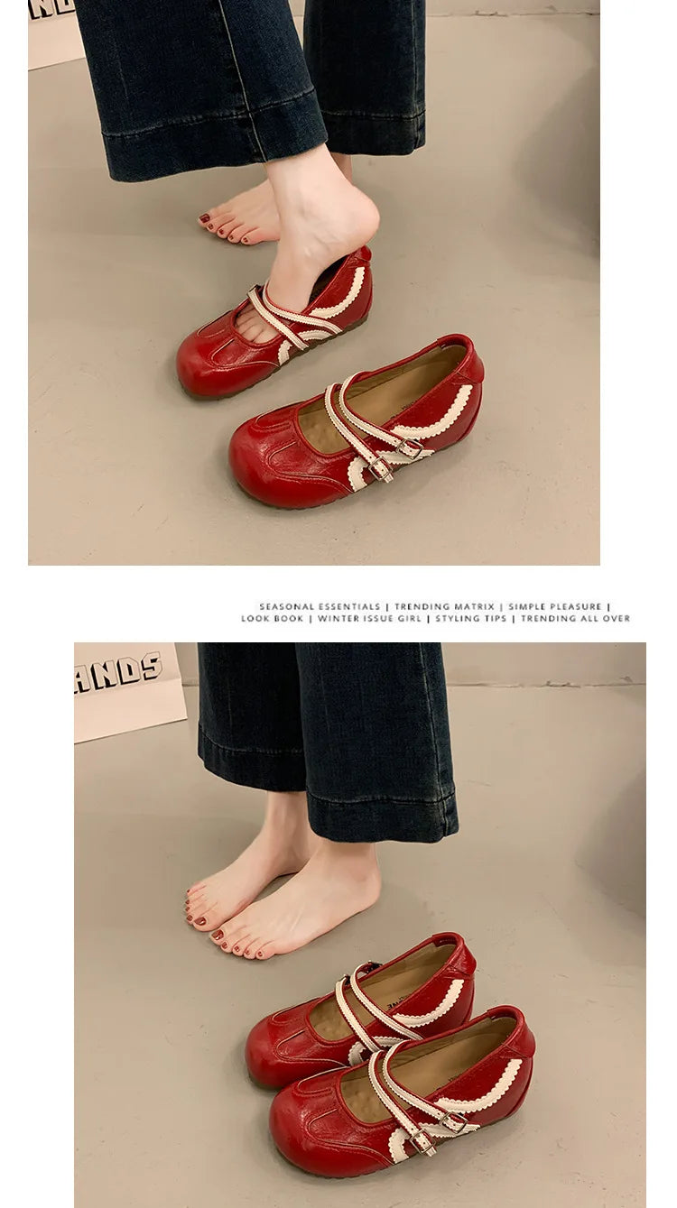 Women's Retro Elegant Shallow Mouth Casual Wedge Heel Mary Jane ShoesAutumn New Fashion Versatile Comfortable Single Shoes