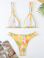 2025 Strappy Bikini Brazilian Printed Swimsuit Women Sexy Padded Swimwear Female Bathers Bathing Swimming Swim Suit Beachwear