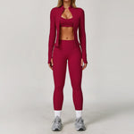 2/3PCS Yoga Suit Women Tracksuits Gym Clothes Workout Flared Pants Zipper Long SleeveAthletic Wear Female Sports Yoga Clothing