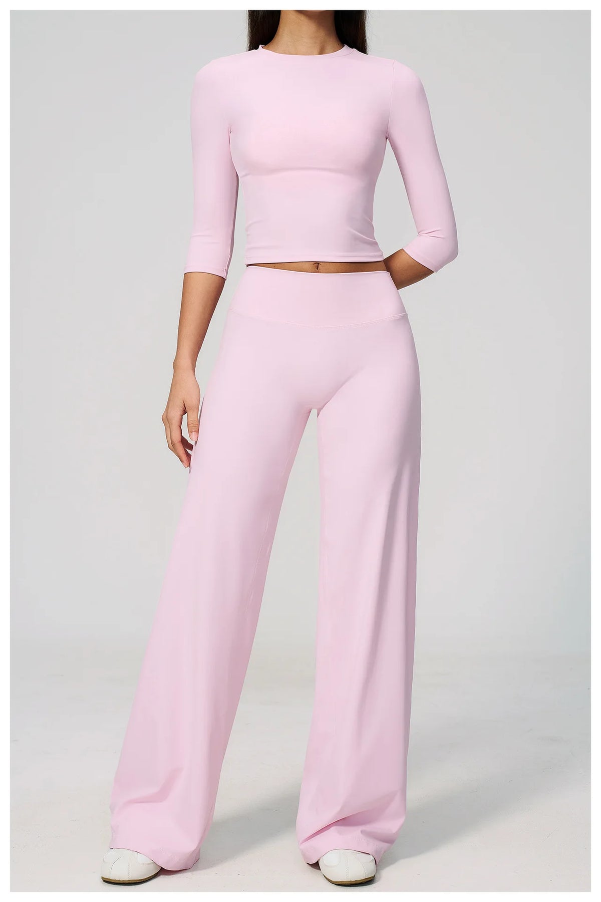 Women Tracksuit Yoga Sets Half Sleeve O Neck Slim Sports T Shirts Fitness Suit Outdoor High Waist Flare Pants Workout Clothes