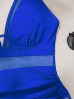 Sexy Black One Piece Swimsuit 2026 Women Mesh Patchwork Transparent Tummy Control Swimwear Bathing Suit See Through Monokini