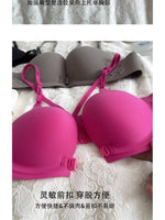 MOYISU Japanese Dopamine Front Button Small Chest Lift Show Large|Women's Anti-Sag Summer Sexy Beauty Bra Top Comfort Fit