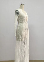 Sexy See Through Lace Long Dresses For Women Deep V-neck Solid Color Maxi Dress Fashion Streetwear Party Night Club Vestidos New