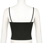 Sexy Spaghetti Strap Tank Tops Fashion Women White Solid Basic Sleeveless Y2K All-Match Crop Top Casual Streetwear Harajuku Tees