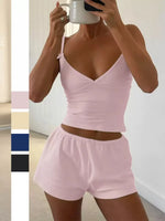 Summer New Women's Pajama Set with Bow Strap Shorts Casual Comfortable Soft Breathable Home Clothes Two Piece Set Y2K Hot