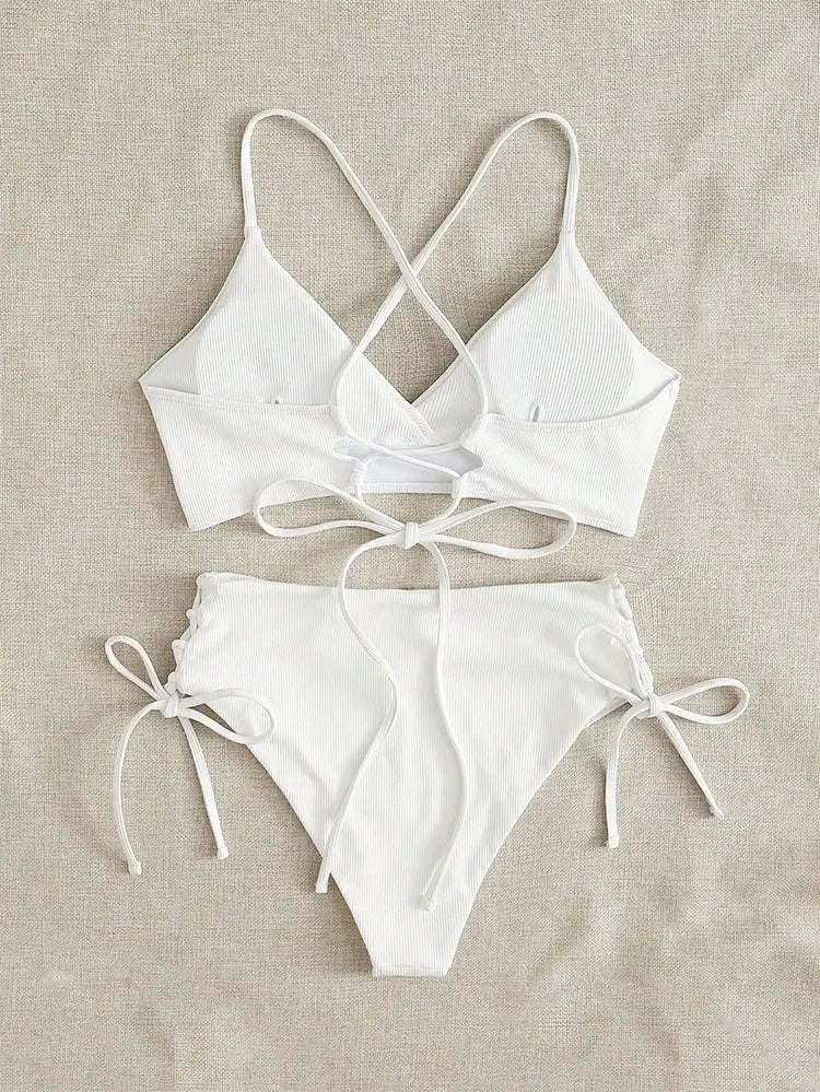 Sexy Bandage High Waist Brazilian Bikinis Sets Swimsuit Swimwear Swimming Suit for WomenNew Bikini Mujer Biquinis