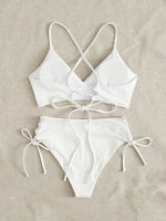 Sexy Bandage High Waist Brazilian Bikinis Sets Swimsuit Swimwear Swimming Suit for WomenNew Bikini Mujer Biquinis