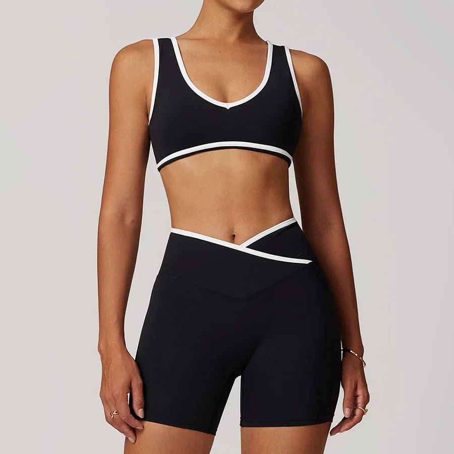 Yoga Set2 Pieces Workout Outfits Fitness Sportswear Gym Tracksuit High Waist Leggings Sports Bra Athletic Wear Women Clothes